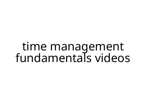 time management fundamentals videos